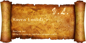 Vavra Lestár névjegykártya